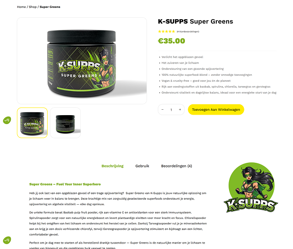 Webshop mockup